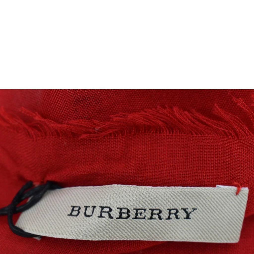 Stylish BURBERRY Leopard Print Multicolor Scarf Red