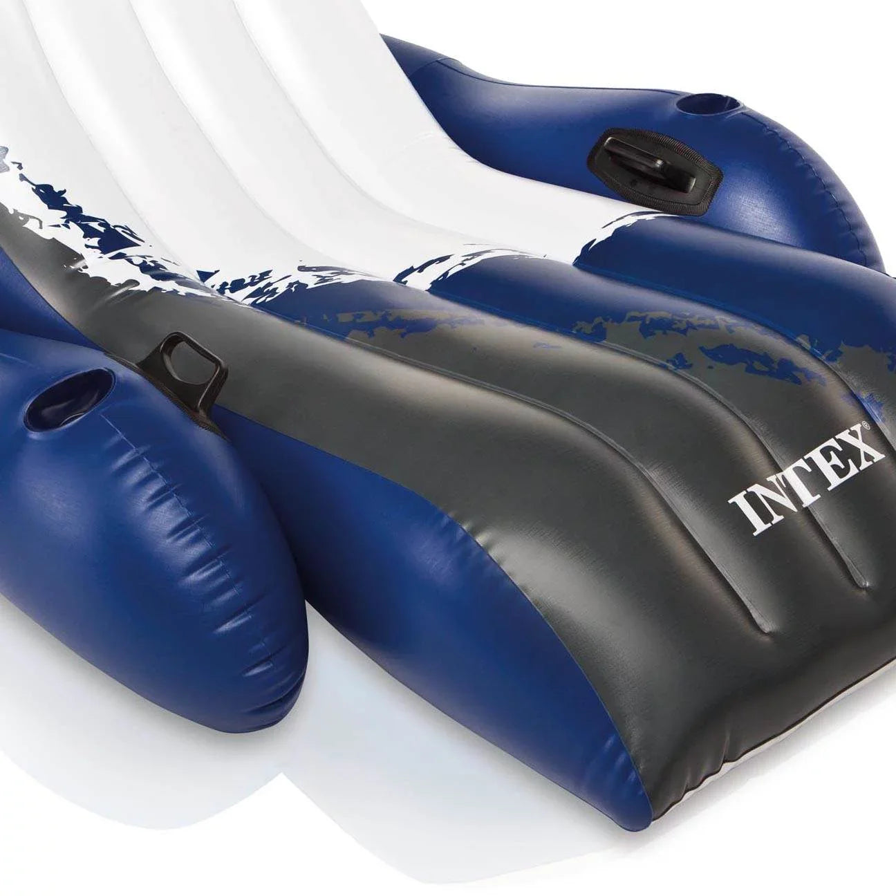 Intex Inflatable Floating Comfortable Recliner Lounges with Cup Holders (3 Pack) - Exclusive Design