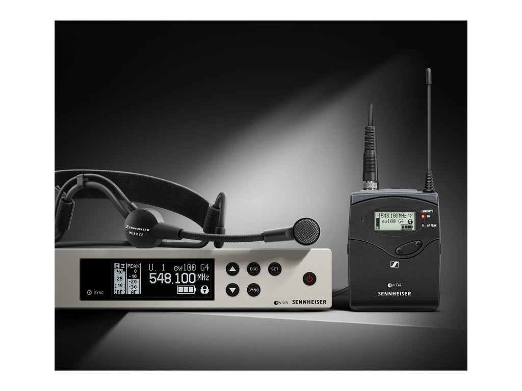 Sennheiser Pro Audio Sennheiser EW 100-ME3 Wireless Cardioid Headset Microphone System - A1 Band (470-516Mhz), 100 G4-ME3-A1