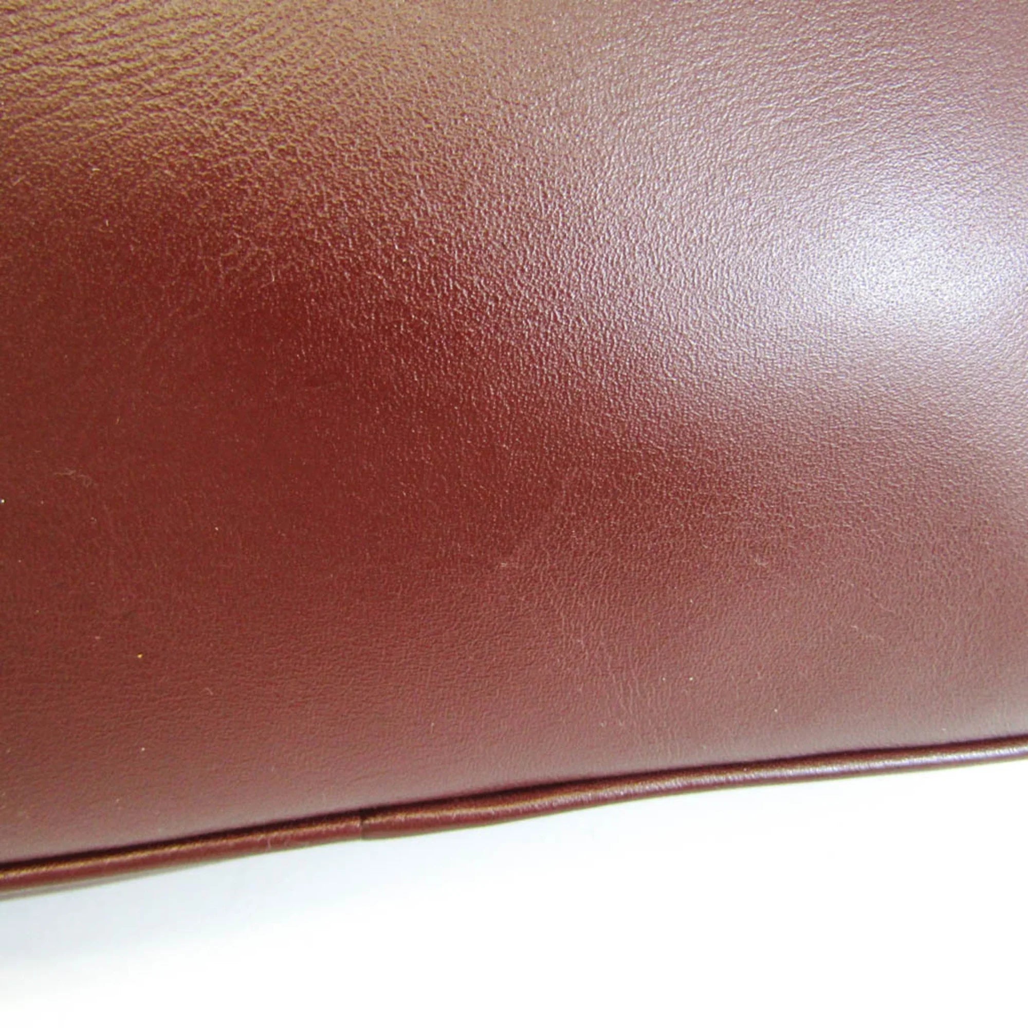 Stylish Pre-Owned Cartier Must Women's Leather Shoulder Bag Bordeaux (Good)