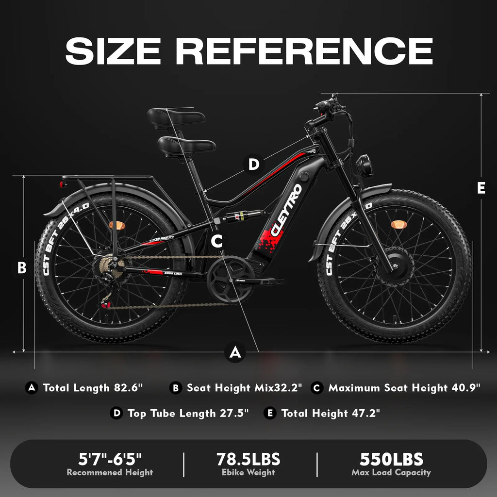 Adult Electric Bike 1500W Electric Bike, 52V 21Ah Removable Battery 26 Inch Fat Tire Off-Road Beach Mountain Electric Bike Full Suspension Dual Hydraulic Disc Brake Commuter Electric Bike 7-Speed Elec - Exclusive Design