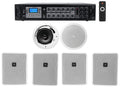 Stylish 4) JBL 5.25" White Commercial Wall+6.5" Ceiling Speakers+Amp Restaurant/Cafe/Bar