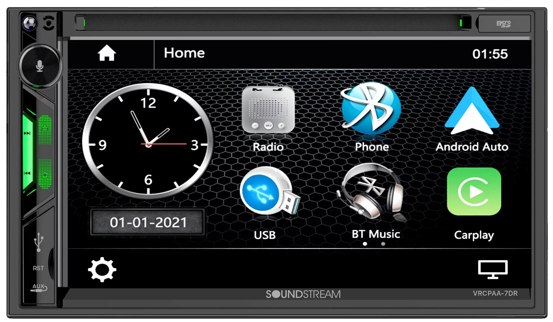 Soundstream VRCPAA-7DR 7" Car Monitor DVD Receiver w/CARPLAY/ANDROID AUTO+Camera - Exclusive Design