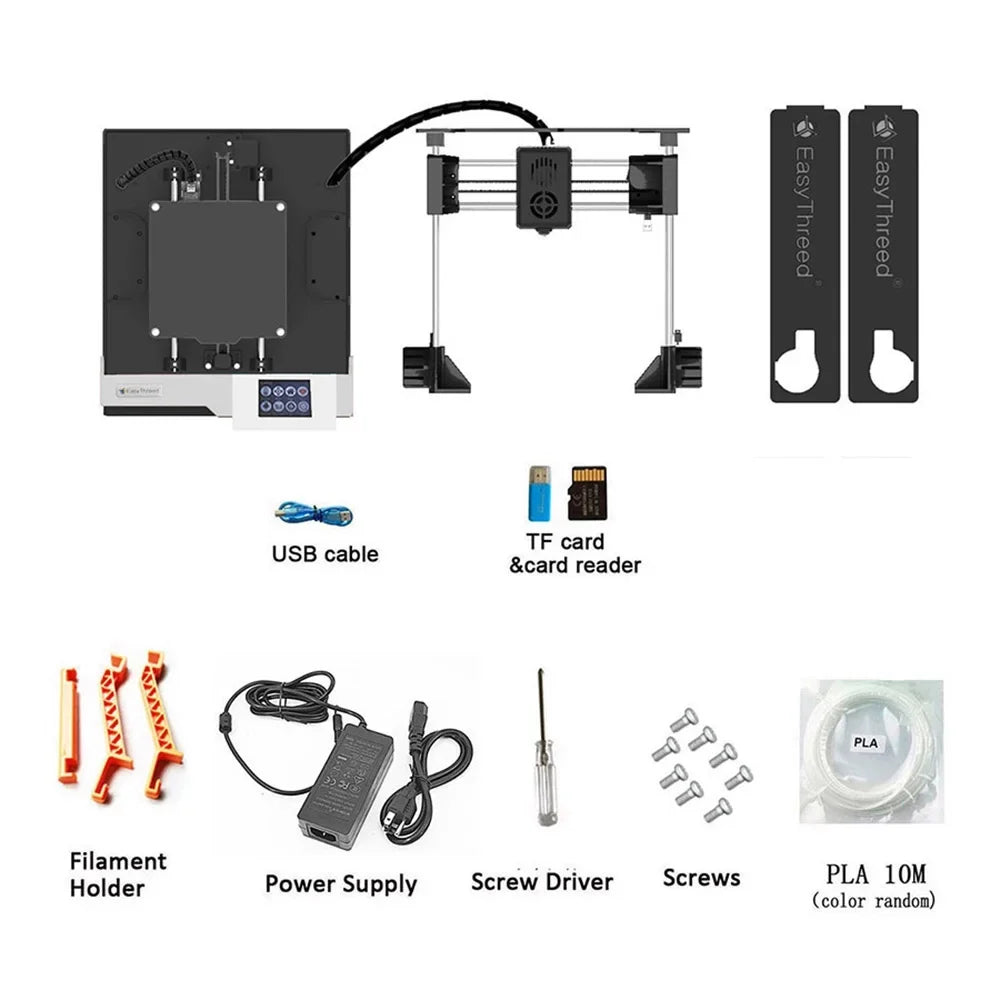 EasyThreed 3D printer,Print Size Removable K6 Plus 3D Printer TF Kids HUIOP Printers 3D-Printer 3D Printer Hine 100x100x100mm/4x4x4inches MIZUH Comes Plus Printer Hine ICHU