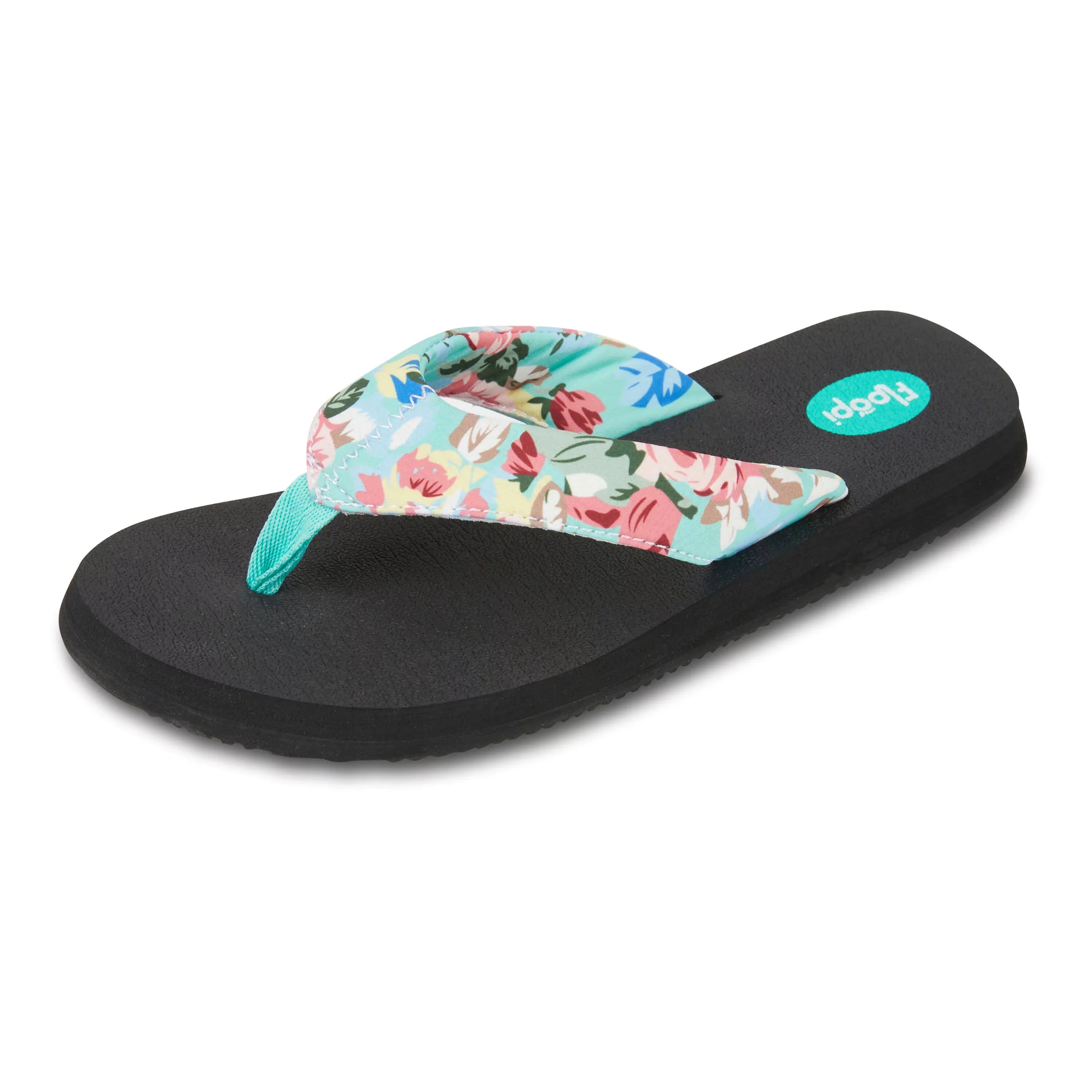 Floopi Flip Flops for Women, Floral Sandals, Casual Flat Yoga Mat Thong Womenâs Sandals, Ladies Beach Sandals with Indoor & Outdoor Anti-Skid Soles.