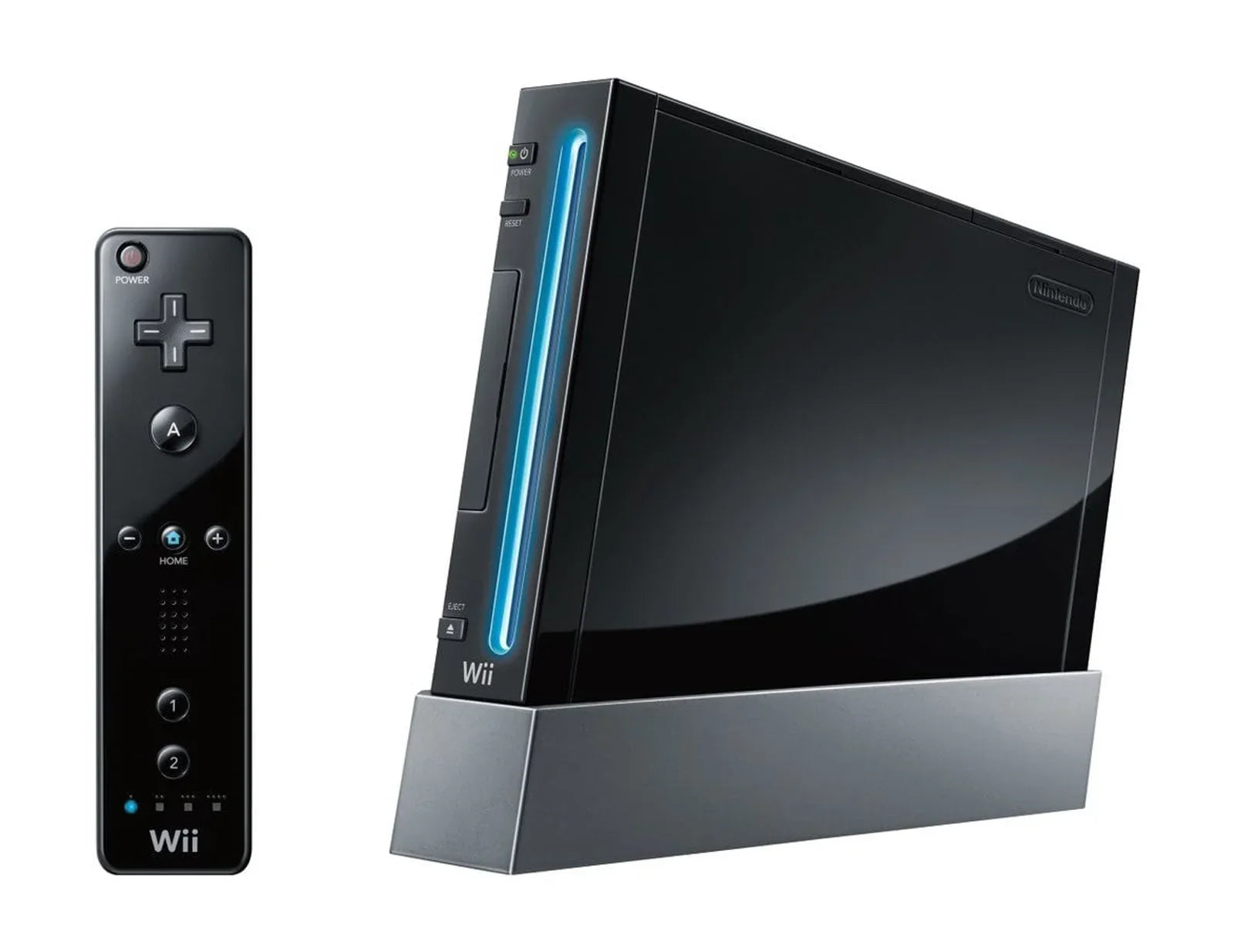 Nintendo Wii Black Gaming Console With 2 Red Gaming Controller + HDMI Cable BOLT AXTION Bundle Like New