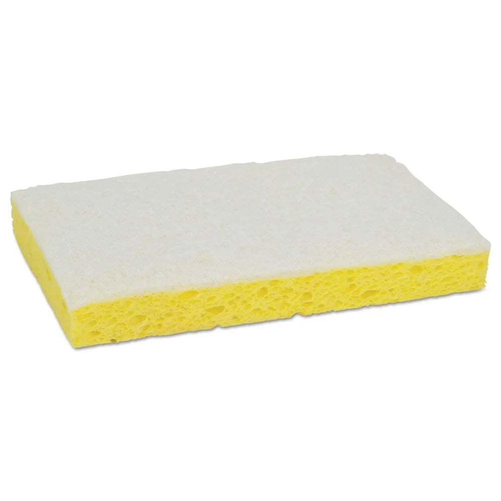 Scotch-Brite PROFESSIONAL 63 0.7 in. Thick 3.6 in. x 6.1 in. #63 Light-Duty Scrubbing Sponge - Yellow/White (20/Carton) - Exclusive Design