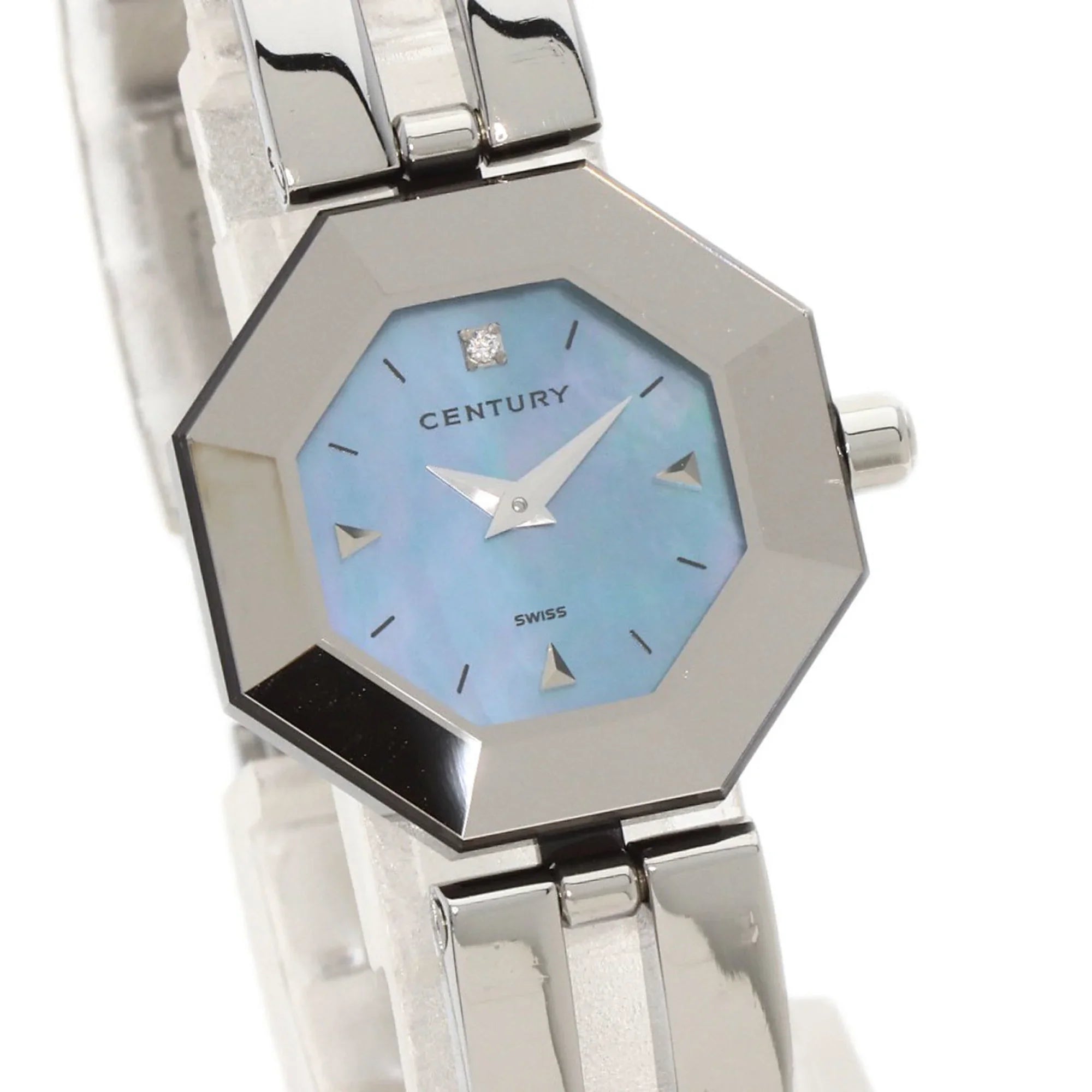 Stylish Pre-Owned Century Time Gem Watch Stainless Steel/SS Ladies CENTURY (Good)