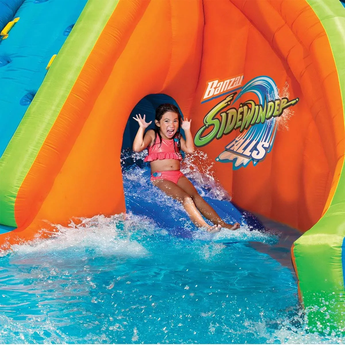 Stylish Banzai Sidewinder Falls Inflatable Kiddie Pool with Slides & Cannons (6 Pack)