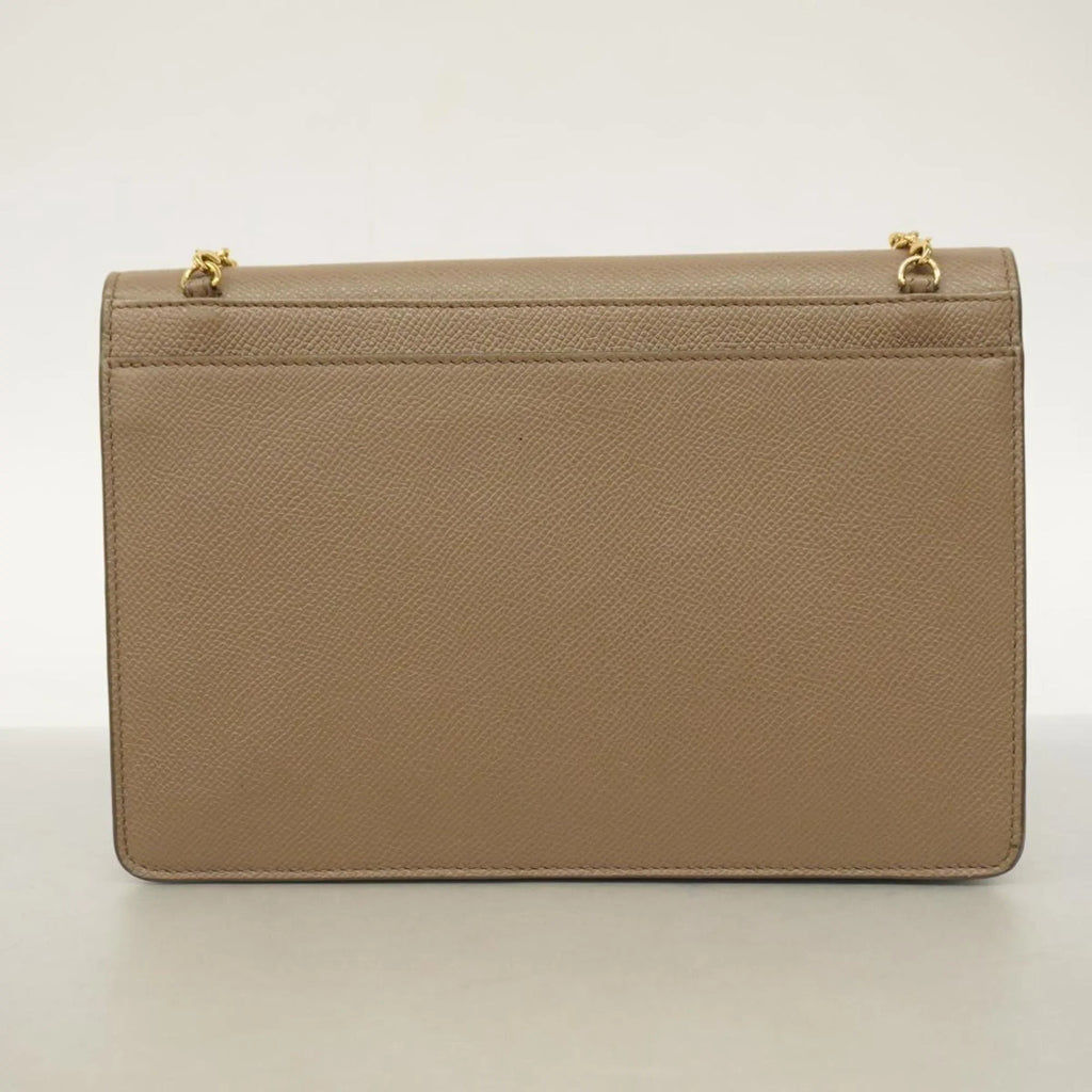 Stylish Pre-Owned Salvatore Ferragamo Shoulder Bag Gancini Leather Brown Women's (Good)