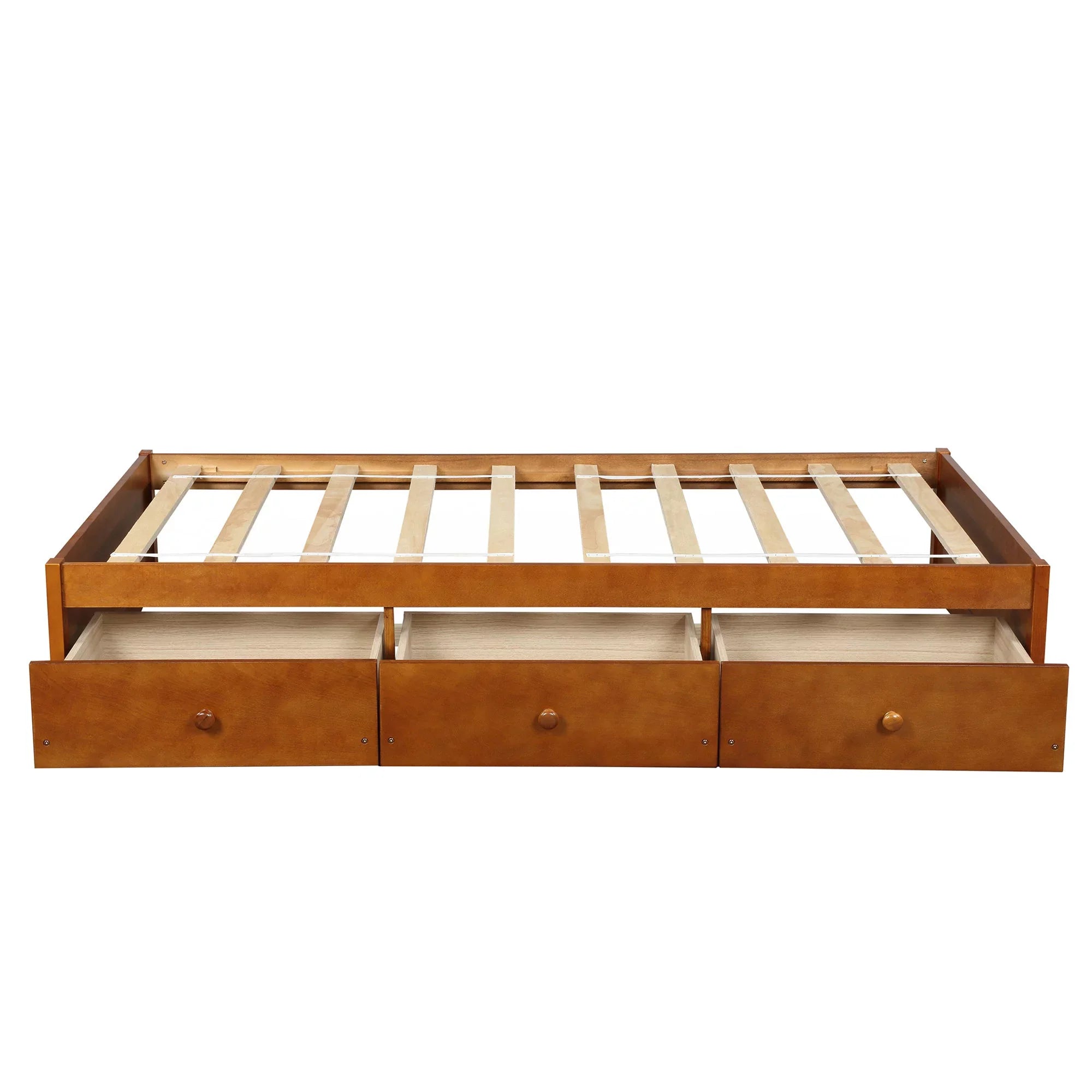 Oris Twin Size Wooden Platform Bed - Oak - Exclusive Design