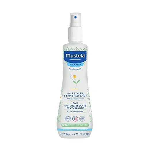 Stylish Mustela Baby Hair Styler & Skin Freshener - with Natural Avocado & Chamomile Water - Vegan & Hypoallergenic - 6.76 fl. oz.