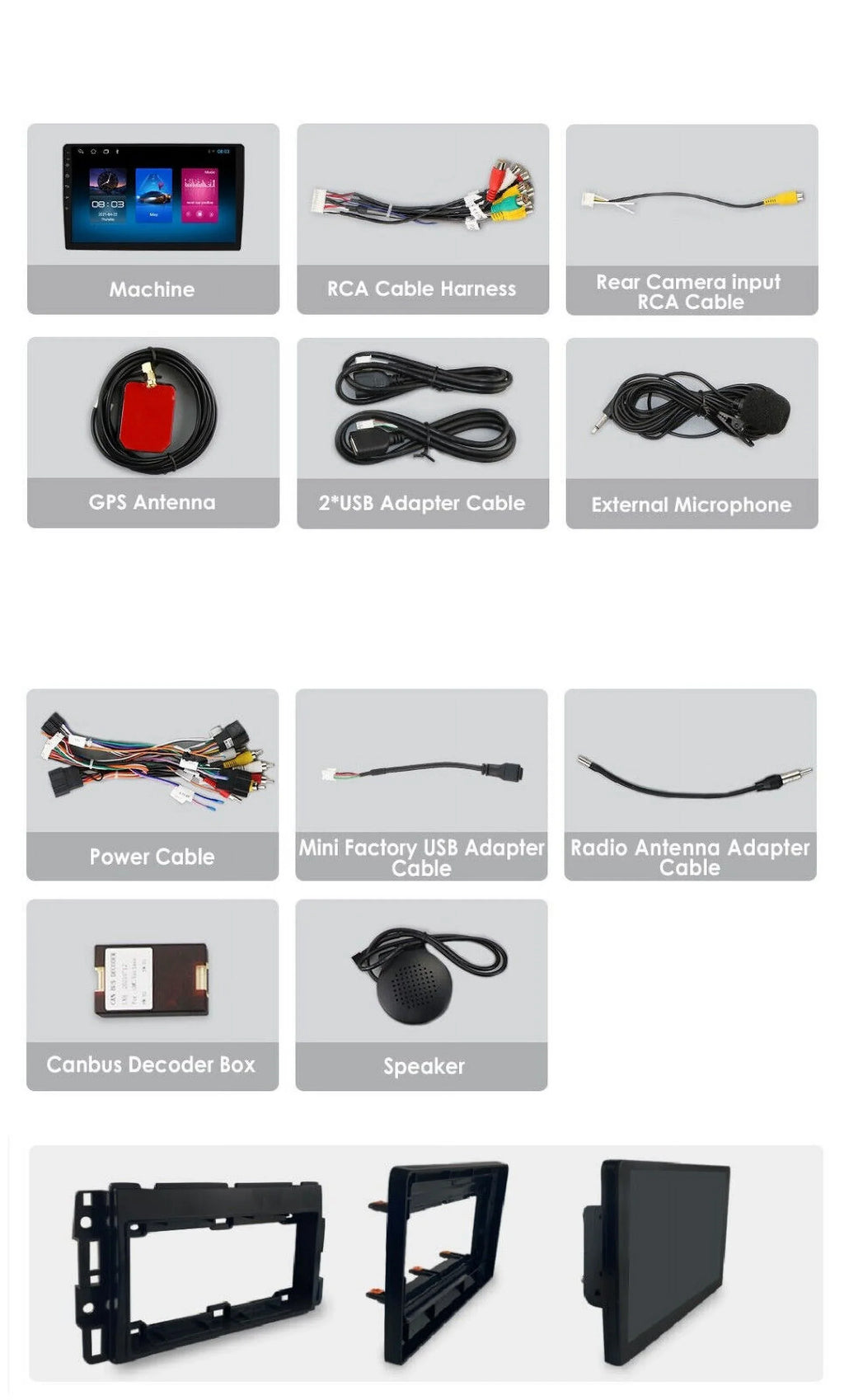 For GMC Yukon Chevy Tahoe Suburban Android 12 Octa 4GB RAM Apple Carplay Car Stereo AM FM Radio GPS Weather