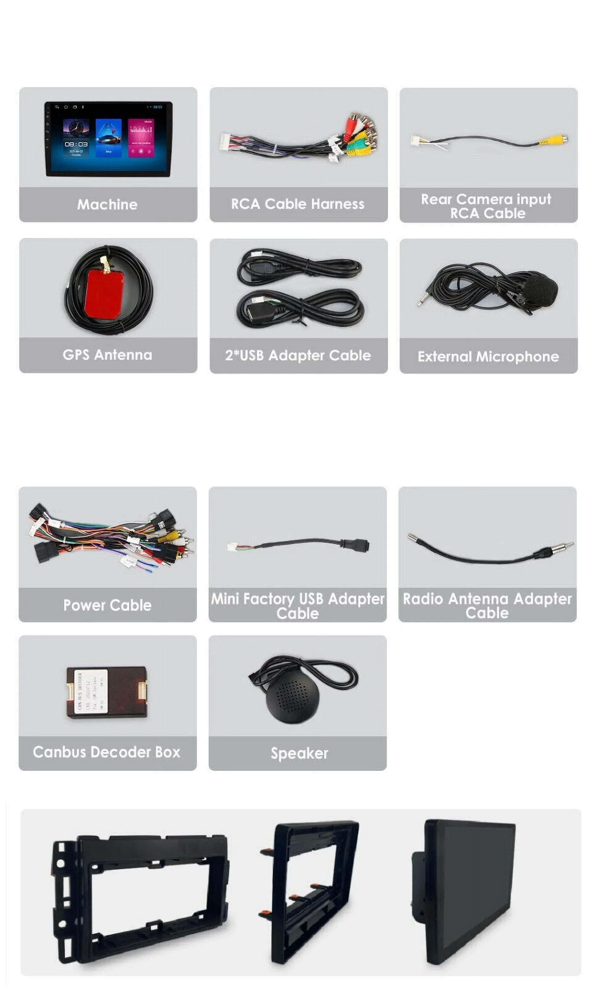For GMC Yukon Chevy Tahoe Suburban Android 12 Octa 4GB RAM Apple Carplay Car Stereo AM FM Radio GPS Weather
