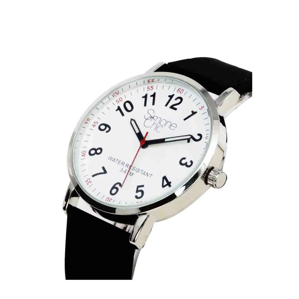 Stylish Watch for Nurse, Medical Professionals and Students â With Second Hand, Easy Read Dial - Hour & Second Arabic Time Indicator, and Silicone Band with Various Colour choice, Nurse Watch- Black