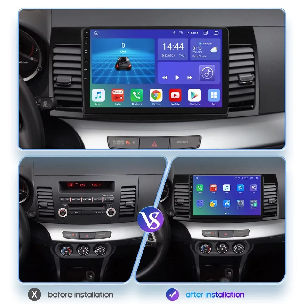 10.1" Android 12 GPS Navigation 2+32GB Car Stereo Radio Head Unit Carplay For Mitsubishi Lancer 2007-2012 - Exclusive Design