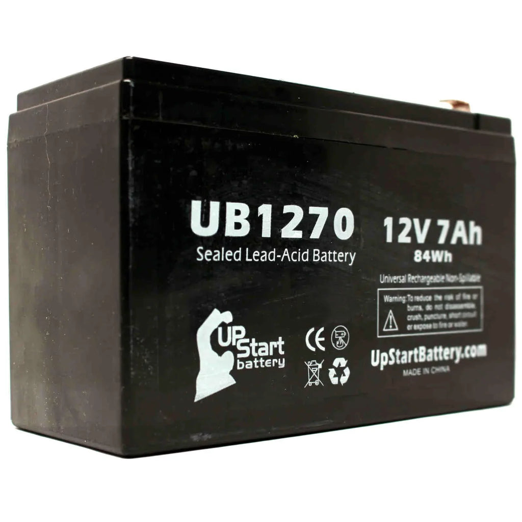 2x Pack - Compatible APC SMART-UPS 2000 SURT2000XLI Battery - Replacement UB1270 Universal Sealed Lead Acid Battery (12V, 7Ah, 7000mAh, F1 Terminal, AGM, SLA) - Includes 4 F1 to F2 Terminal Adapters