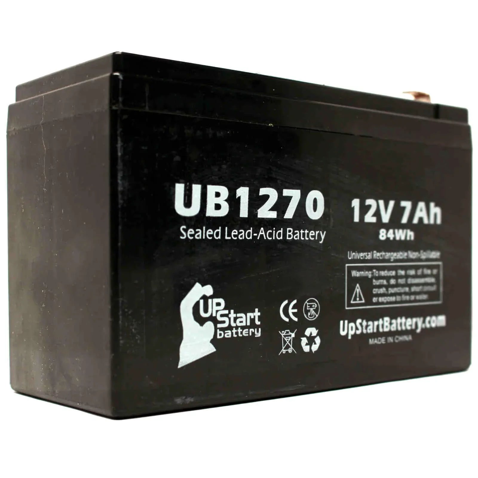 2x Pack - Compatible APC SMART-UPS 2000 SURT2000XLI Battery - Replacement UB1270 Universal Sealed Lead Acid Battery (12V, 7Ah, 7000mAh, F1 Terminal, AGM, SLA) - Includes 4 F1 to F2 Terminal Adapters