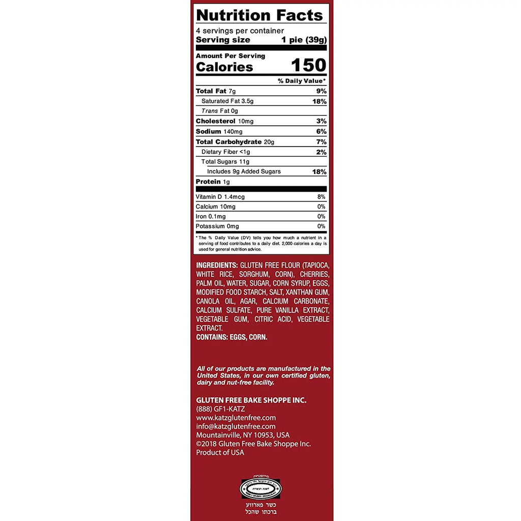 Katz Gluten Free Mini Pies | Gluten Free, Dairy Free, Nut Free, Soy Free, Kosher | Ounce Each)