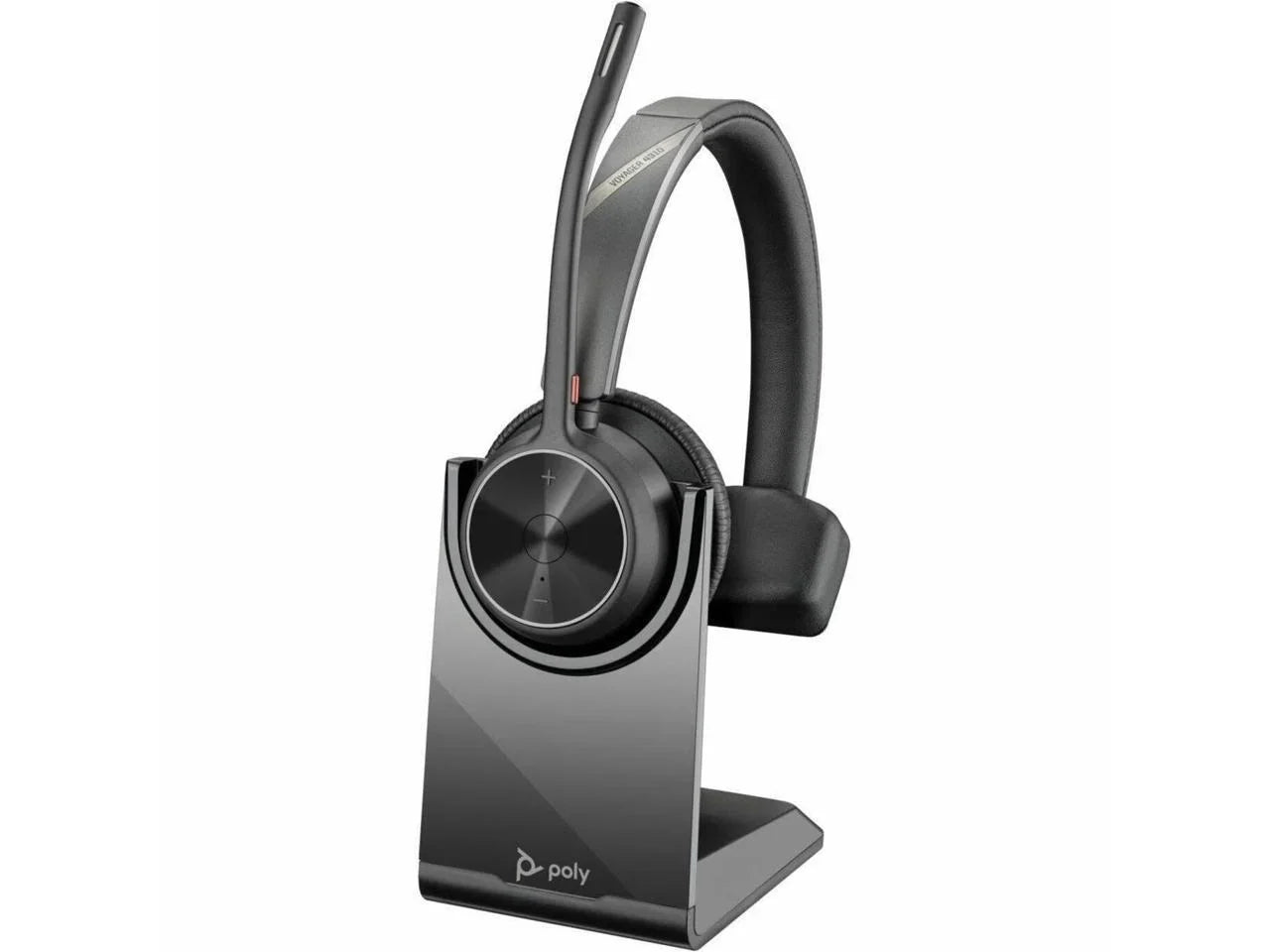 Poly Voyager 4310 USB-C Headset with Charge Stand - Siri, Google Assistant - Mono - Wireless - Bluetooth - 298.6 ft - 20 Hz - 20 kHz - Over-the-head, On-ear - Monaural - Ear-cup - Electret Condense...