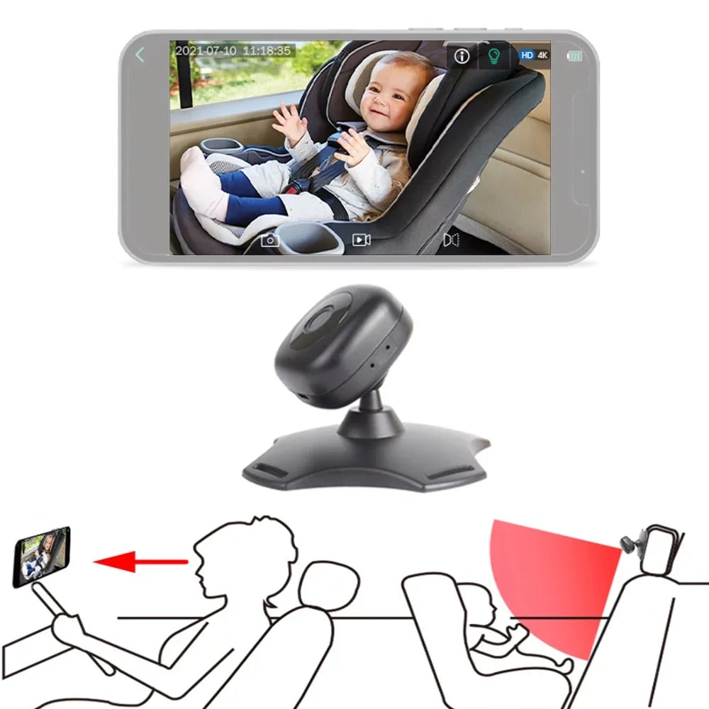 Stylish Pinnaco WiFi Baby Car Camera Monitor, 360Â° Rotation Night Vision, USB Powered