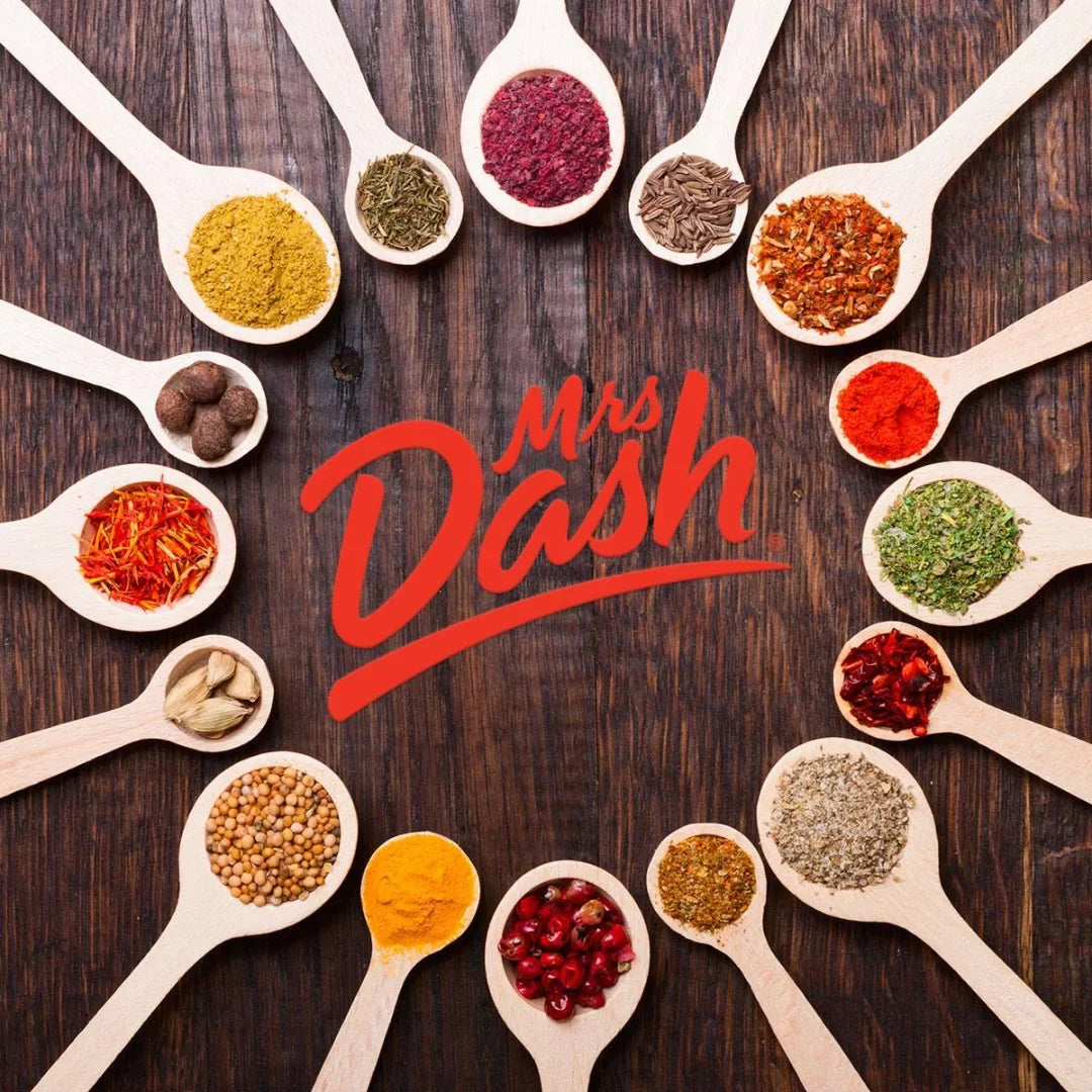 Mrs. Dash No Salt Seasonings Blend Variety New Starter Set - 12 Flavors (28.8 oz Total) with Blank June Street Market Recipe Card - Exclusive Design