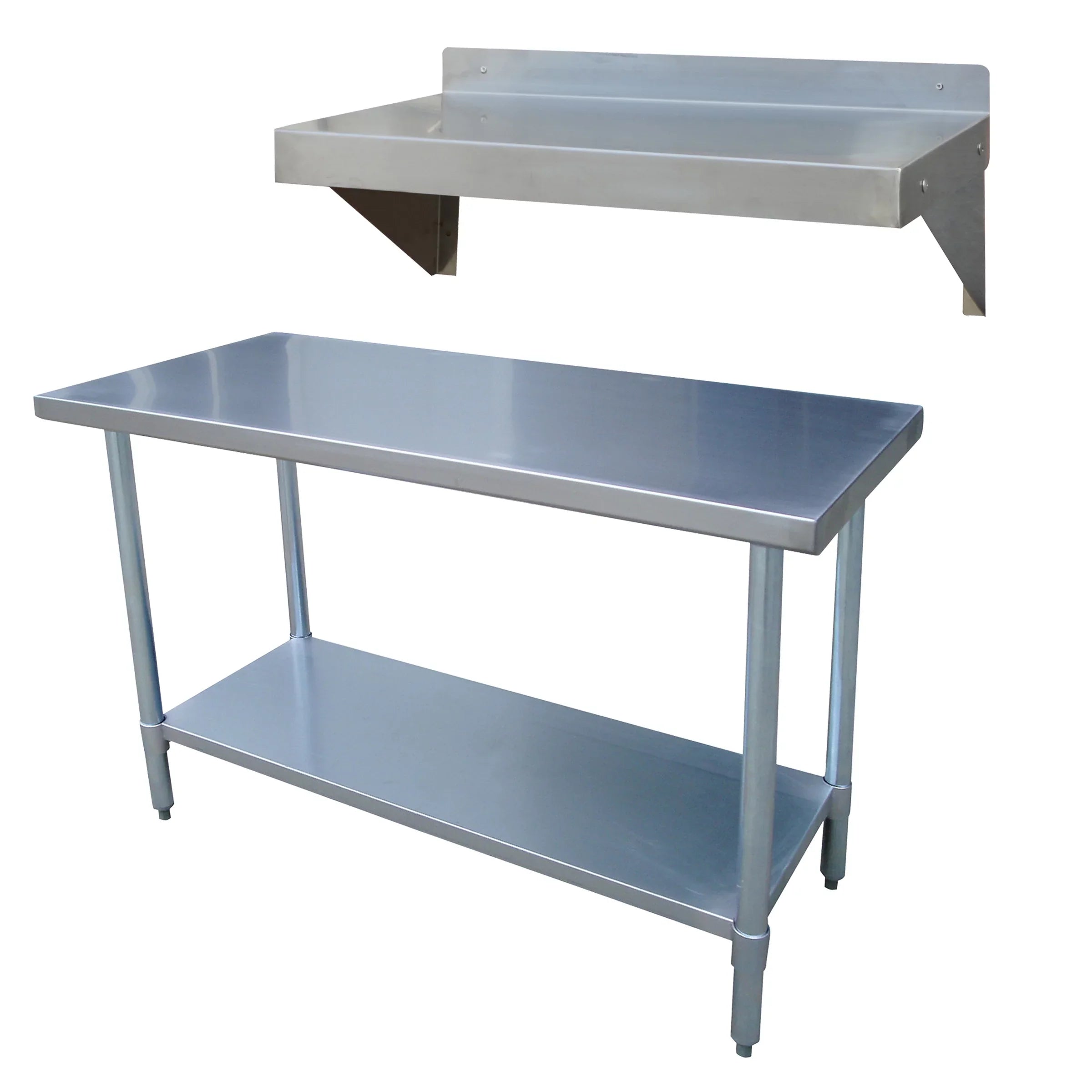 Stylish Sportsman Series Stainless Steel 48-inch Table and Shelf Set
