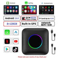 Stylish Carlinkit Ai Box Android 13 Led Wireless Android Auto & Apple CarPlay Smart Tv Box QCM6225 For Youtube Netflix Car Accessories