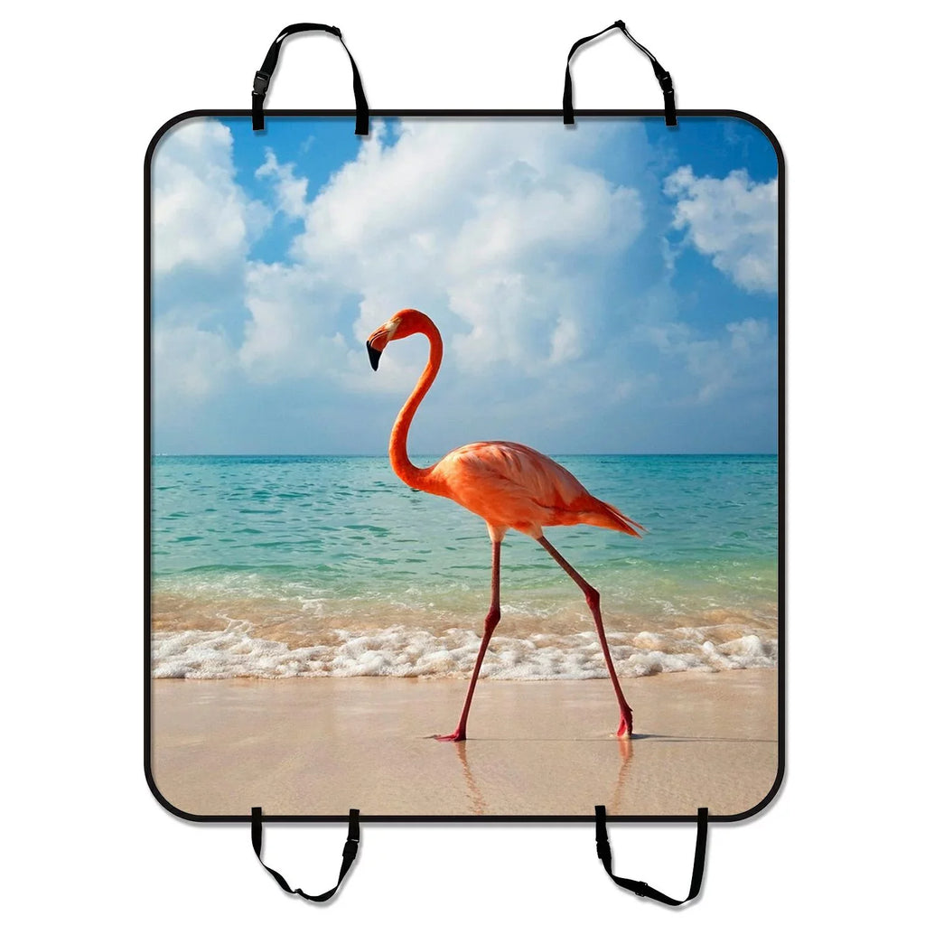 GCKG Flamingo in the Seashore Pet Car Seat Cover Dog Car Seat Mat Hammock Cargo Mat Trunk Mat For Cars Trucks and SUV 54x60 inches - Exclusive Design