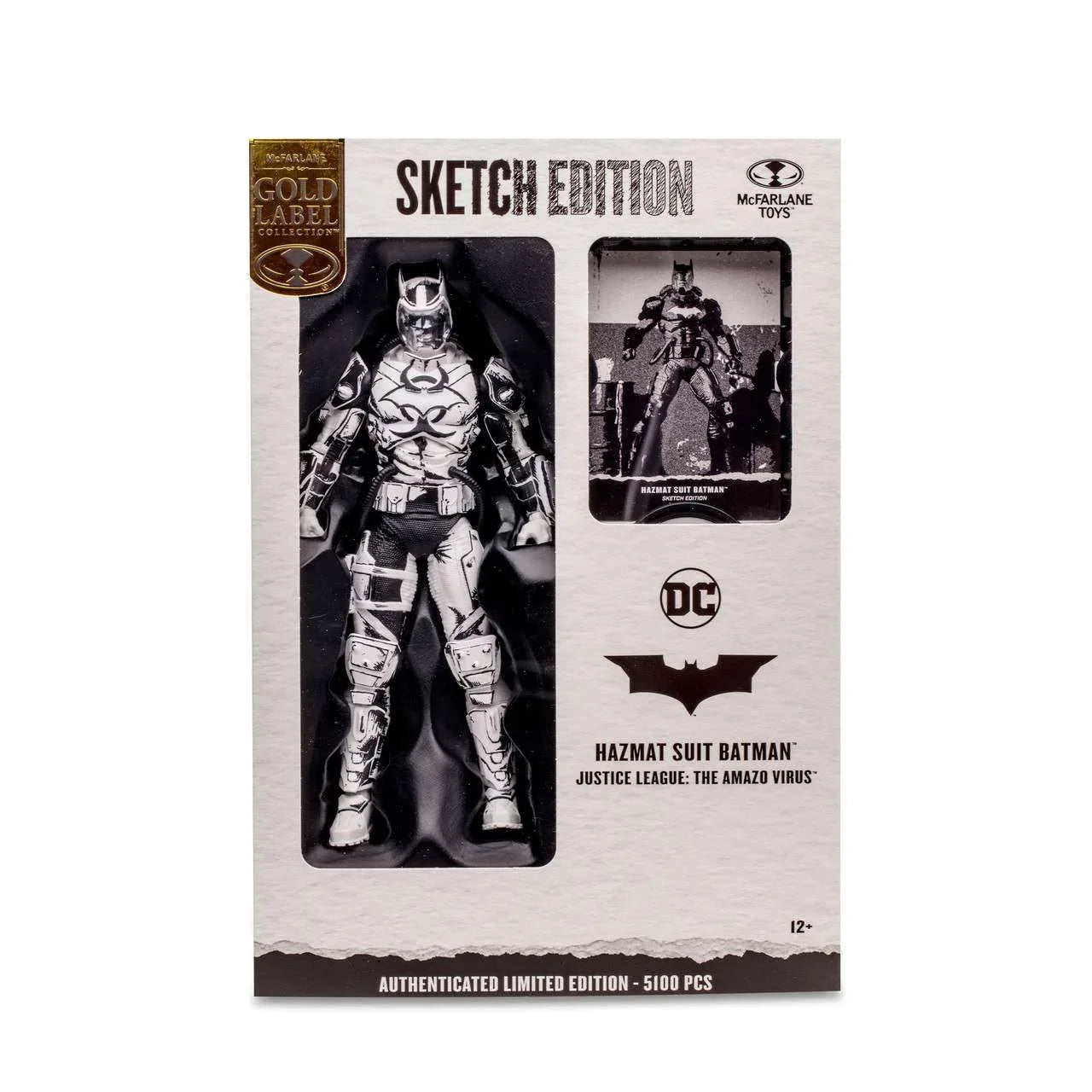 McFarlane DC Gold Label Collection Hazmat Suit Batman Action Figure (Sketch Edition, Justice League: The Amazo Virus)
