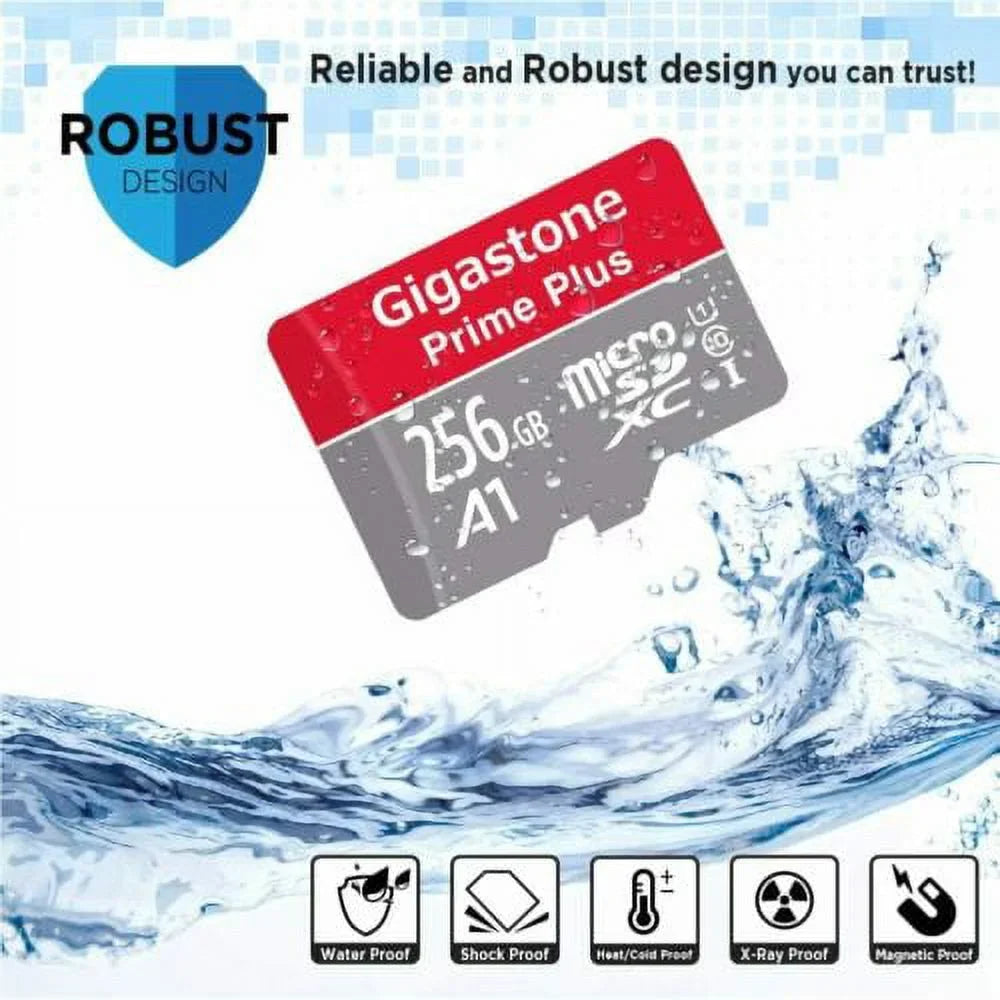 Stylish Gigastone 256GB Micro SD Card, Switch / GoPro Compatible Memory Card, UHS-I SDXC