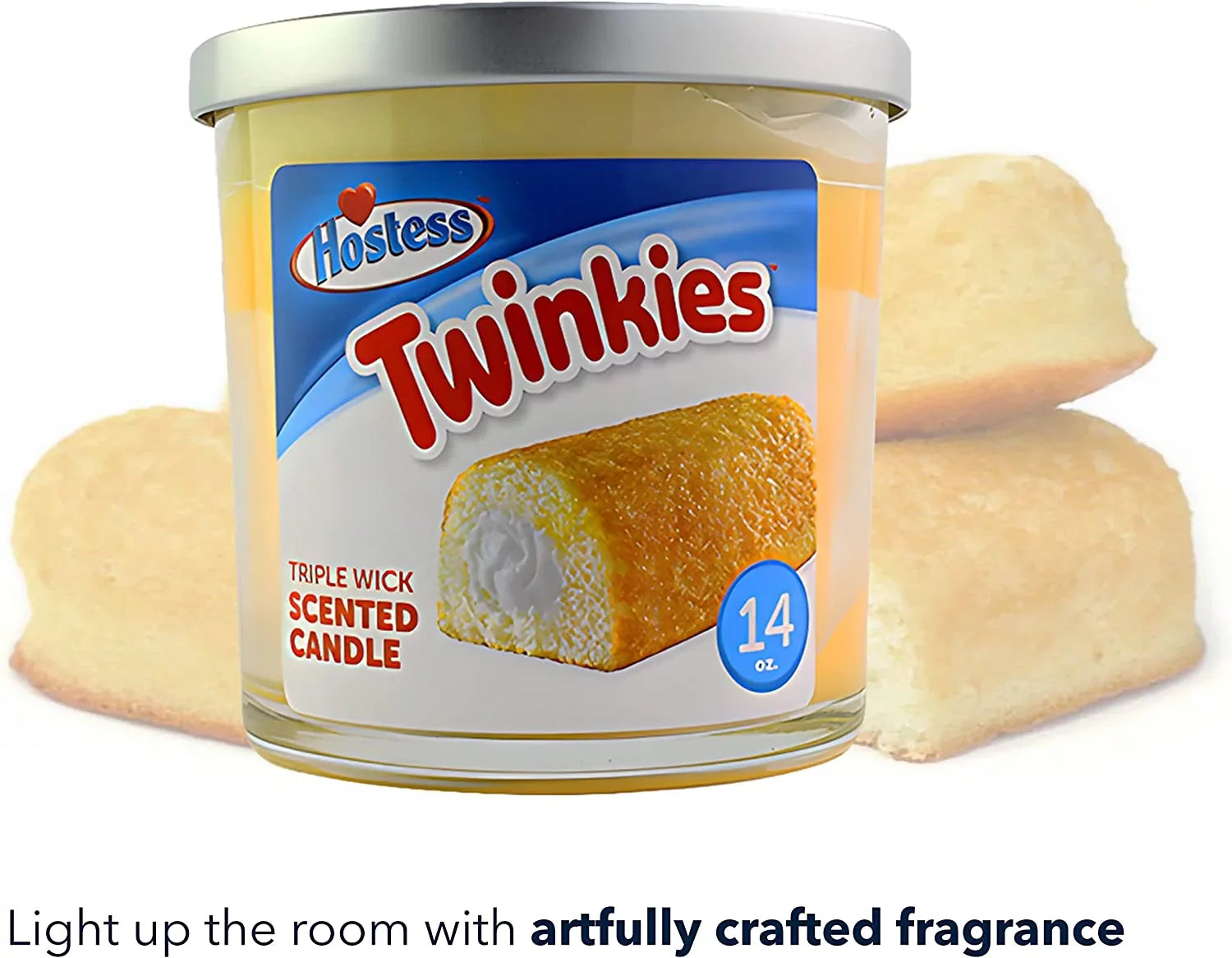 Hostess Twinkies Scented Triple Wick Jar Candle, 14 oz.| Nostalgic Aroma for Sweet Tooth | Perfect for Living Room or Kitchen - Exclusive Design