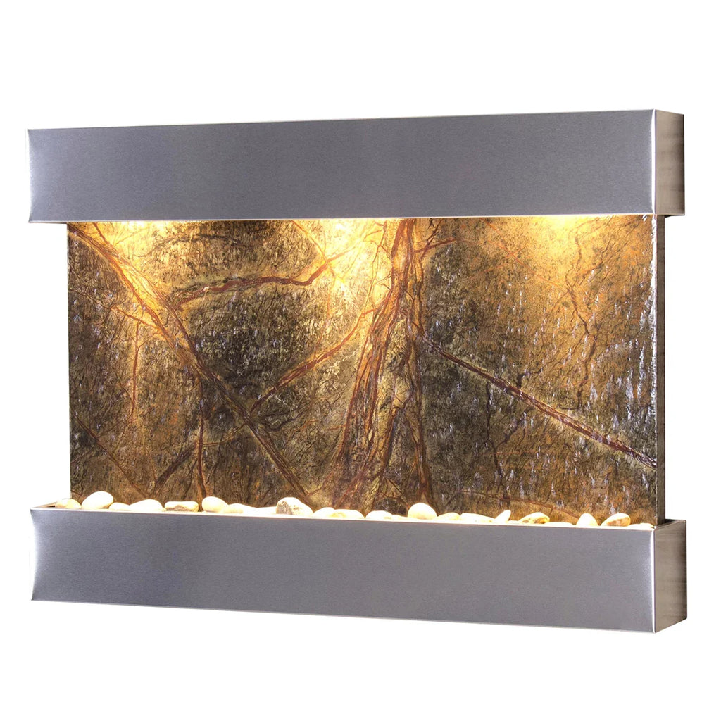 Adagio RCS2005 Reflection Creek Stainless Steel Green-Marble Wall Fountain - Exclusive Design