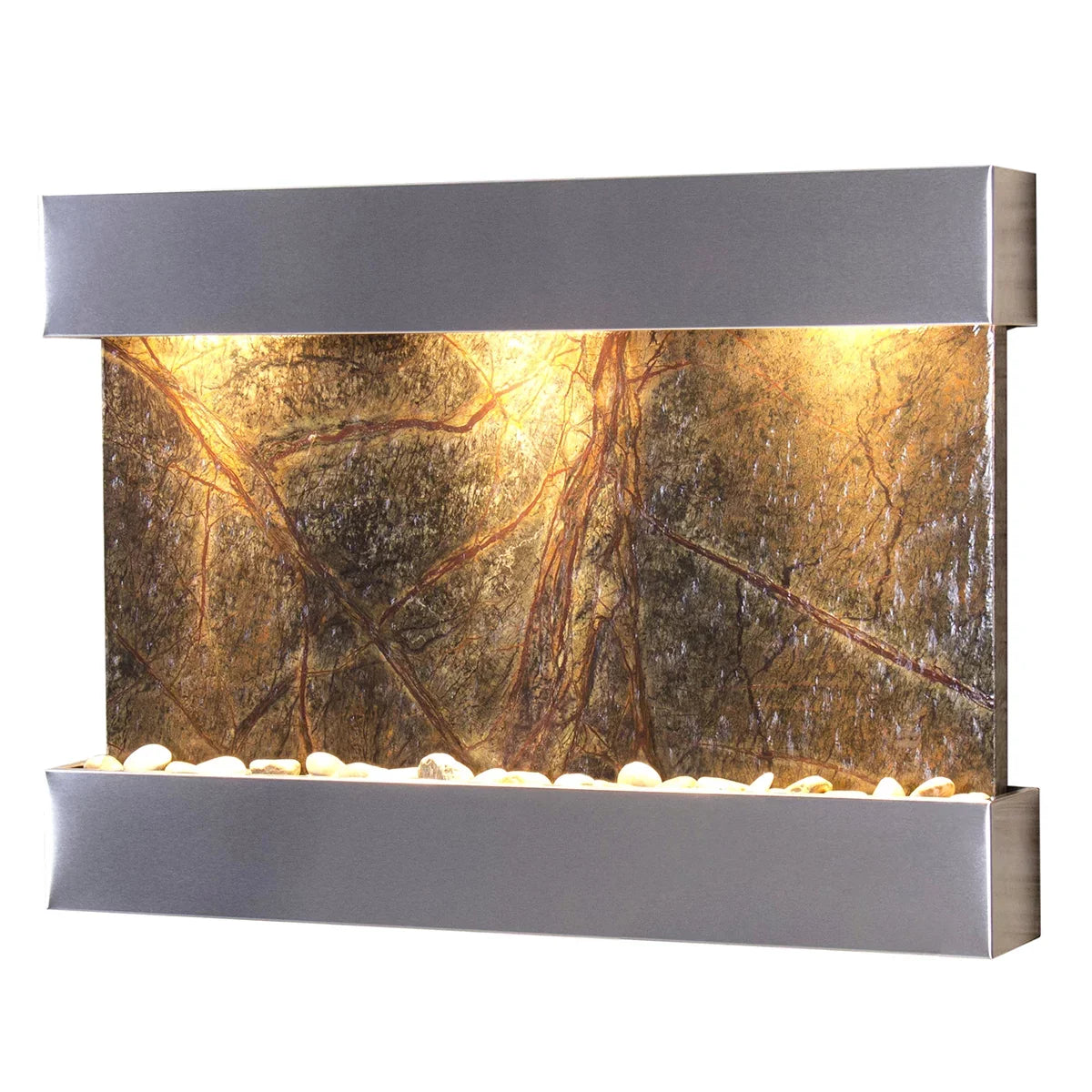 Adagio RCS2005 Reflection Creek Stainless Steel Green-Marble Wall Fountain - Exclusive Design