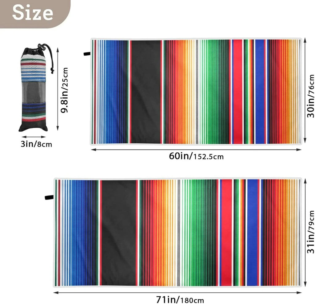 Stylish Bestwell Mexican Serape Blanket Stripes Beach Towel Oversized Towel Blanket, Thin Lightweight Microfiber Sand Free Quick Dry Towel, 30âX60â Multipurpose Pool Bath Yoga Swim Shower Towel