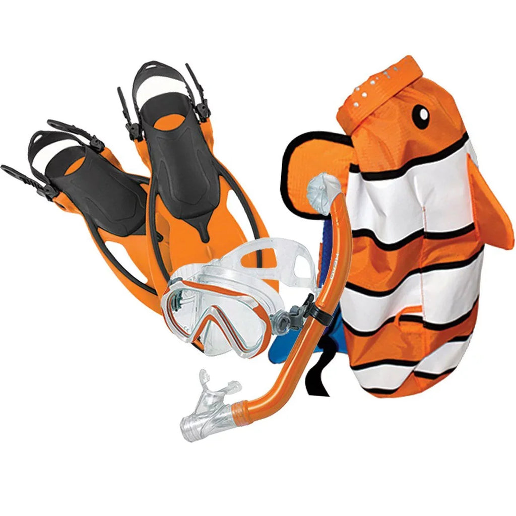 HEAD 480315SFSQULXL Premium Youth Sea Pals Snorkel Mask & Fins Set, Purple, LXL - Exclusive Design