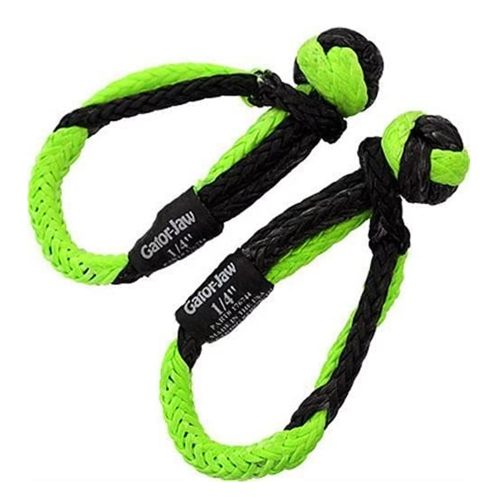 Stylish Bubba Rope 176744 Synthetic Shackle Mini Gator-Jaw 1/4" Breaking Strength of 11,000 lb. with Plasma in Green and Black, Ideal for ATV, UTV, Personal Water Craft and Power Sport Equipment â PAIR (2)