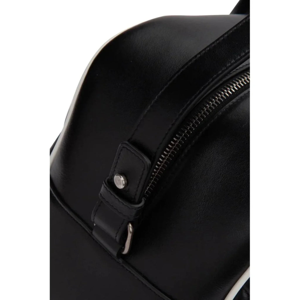 New Saint Laurent Miles Logo Black Calf Leather Duffel Bowling Bag 525145