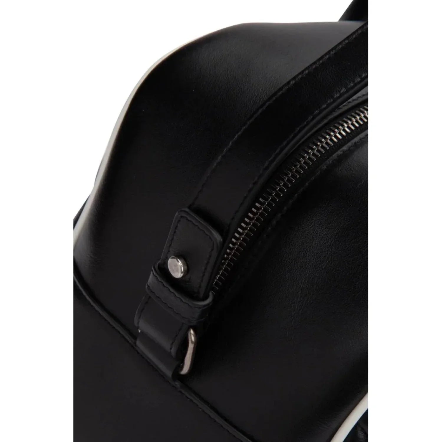 New Saint Laurent Miles Logo Black Calf Leather Duffel Bowling Bag 525145