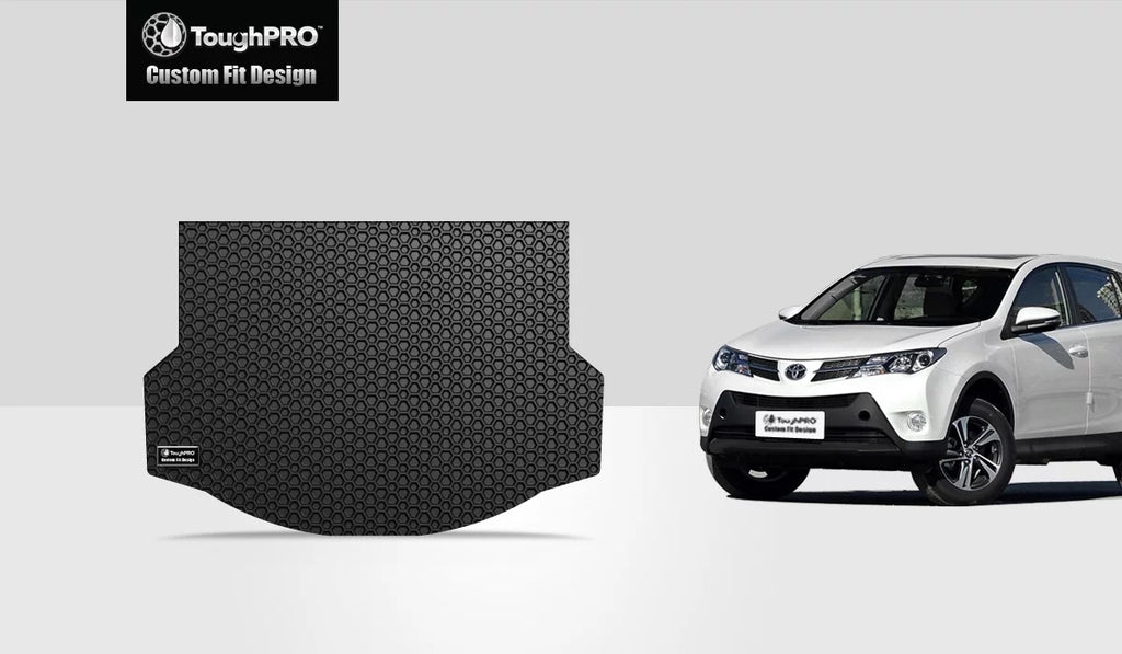ToughPRO - Trunk Mat Compatible with Toyota RAV-4 - All Weather Heavy Duty (Made in USA) - Black Rubber - 2019