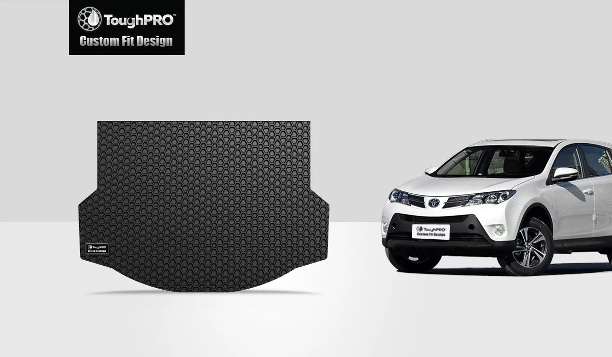 ToughPRO - Trunk Mat Compatible with Toyota RAV-4 - All Weather Heavy Duty (Made in USA) - Black Rubber - 2019
