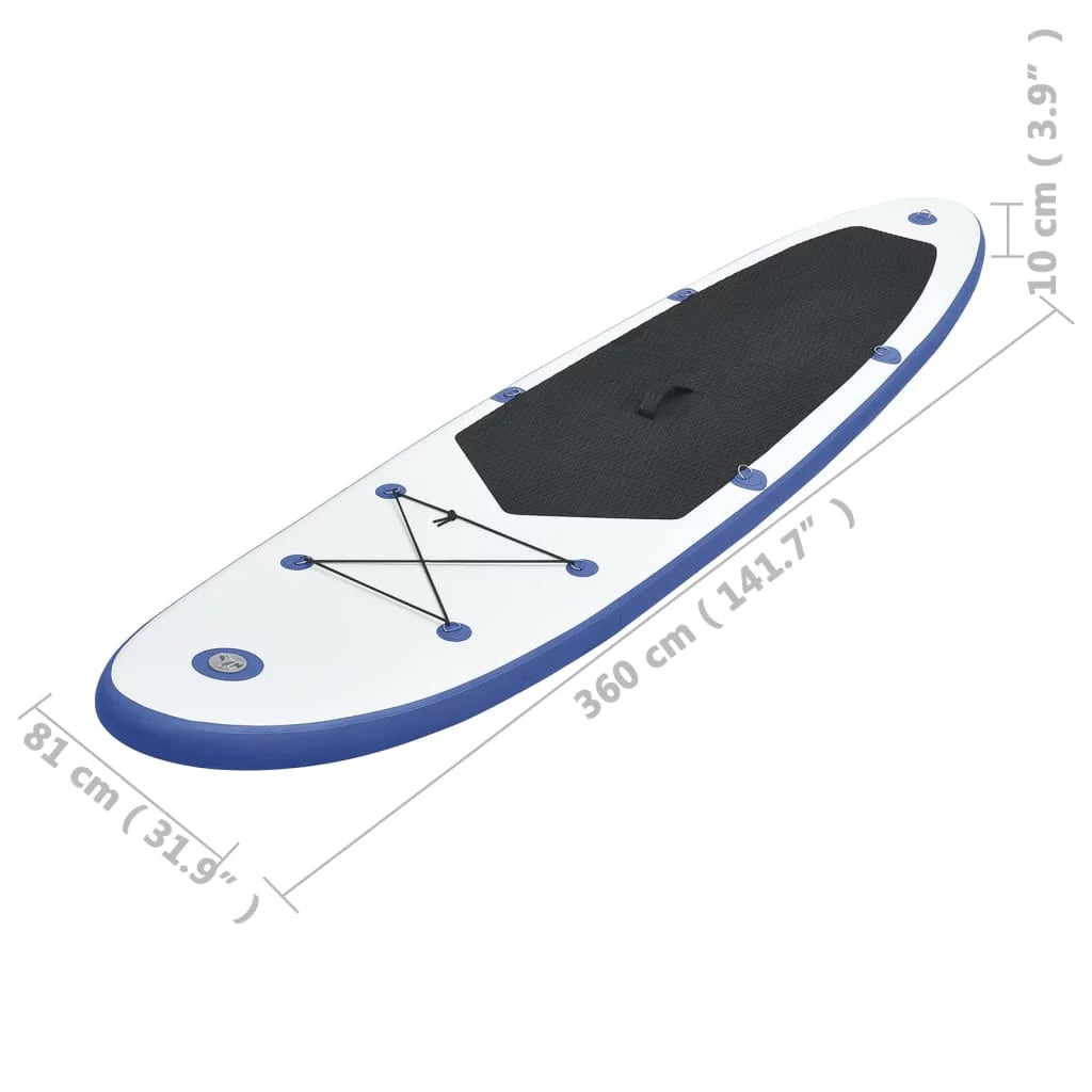 Buyweek Stand Up Paddle Board Set SUP Surfboard Inflatable Blue and White