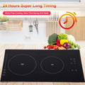 Stylish WAASOSCON Induction Cooktop 2 Burner | 110V Vertical Electric Stove Top | Portable Ceramic Glass Countertop Induction Burner for Simmer, Steam, Slow Cook, Fry and Most Cookware