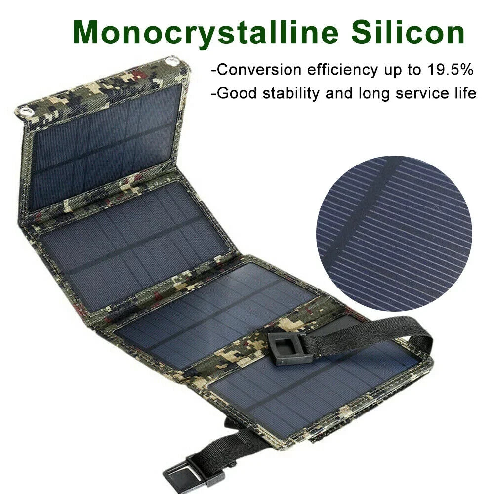 JLLOM 2Pcs 80W USB Solar Panel Folding Portable Power Bank Outdoor Hiking Phone Charger Kit - Exclusive Design