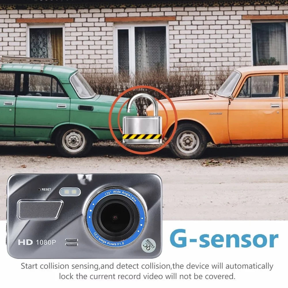 Stylish Dual Lens Car DVR HD 1080P Dash Cam Video Recorder Camera Night Vision G-sensor