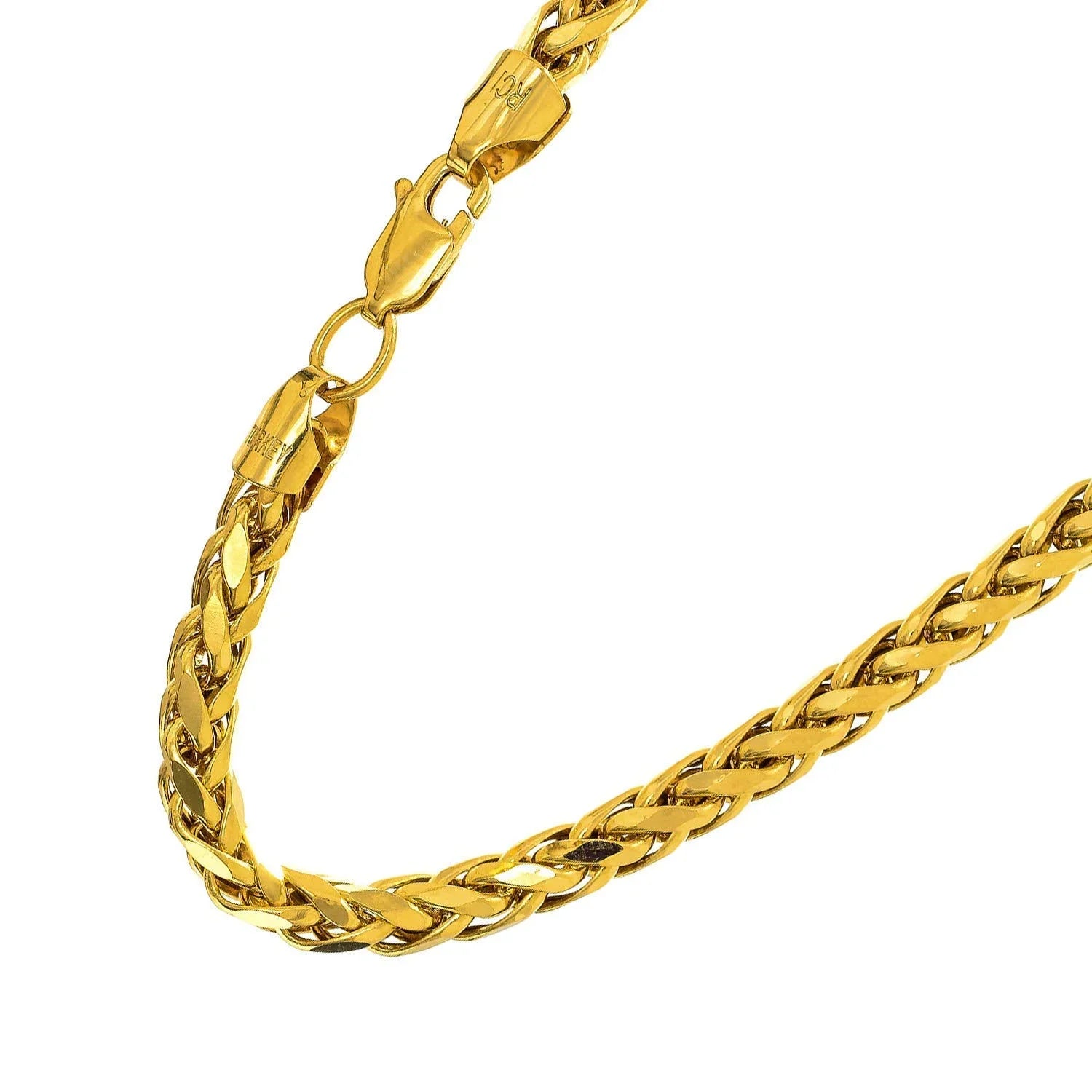 JewelStop 14k Semi-Solid Yellow Gold 4.1mm Diamond-Cut Lite Franco Bracelet, Lobster Claw- 8 Inches, 5.6gr. - Exclusive Design