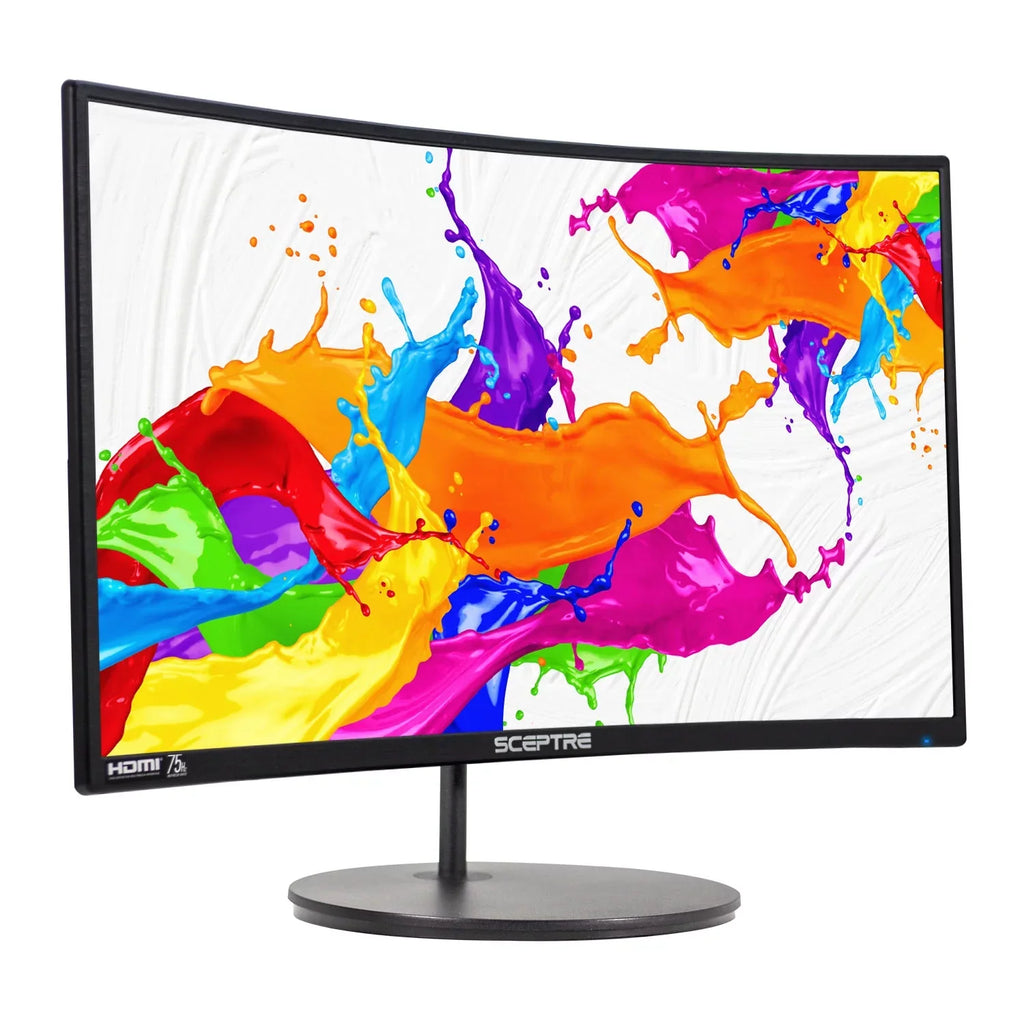 Sceptre C248W-1920R 24" Curved 75Hz Gaming LED Monitor Full HD 1080P HDMI DisplayPort VGA Speakers Ultra Thin Metal Black