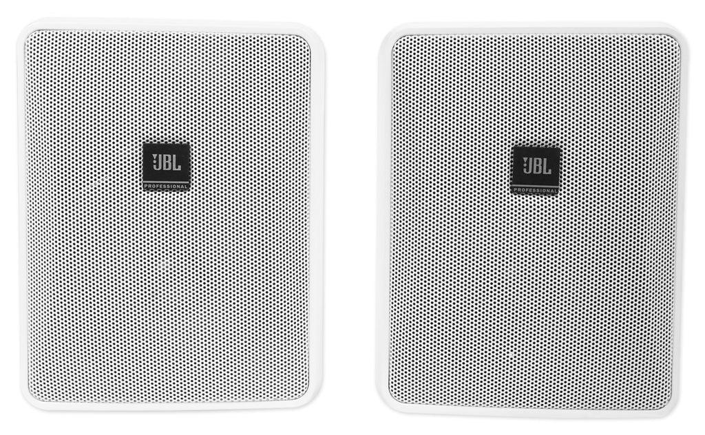 Stylish 4) JBL 5.25" White Commercial Wall+6.5" Ceiling Speakers+Amp Restaurant/Cafe/Bar