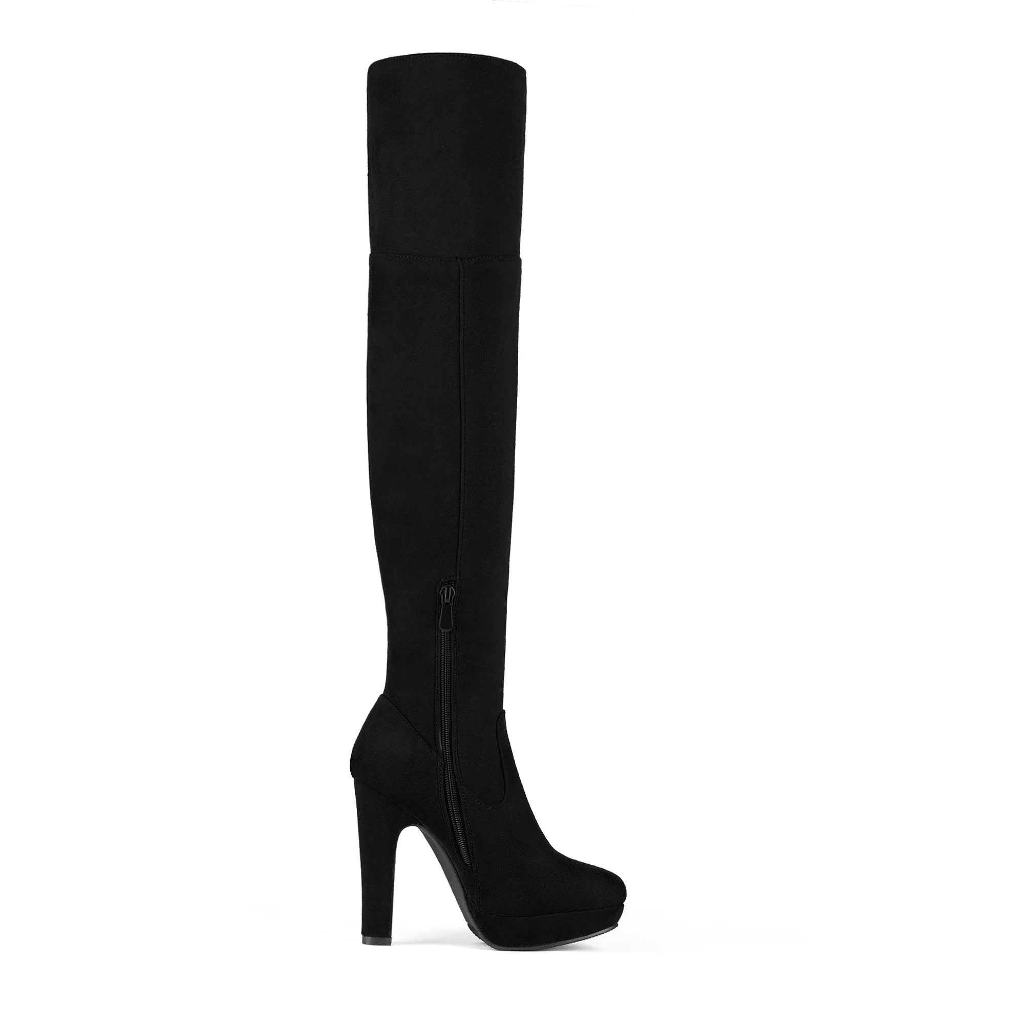 Stylish DREAM PAIRS Women's Fashion Thigh High Chunky Heel Platform Over The Knee Boots HIGHPLAT BLACK Size 7.5