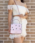 Stylish Kate Spade k7629 staci square pineapple crossbody in pink multi